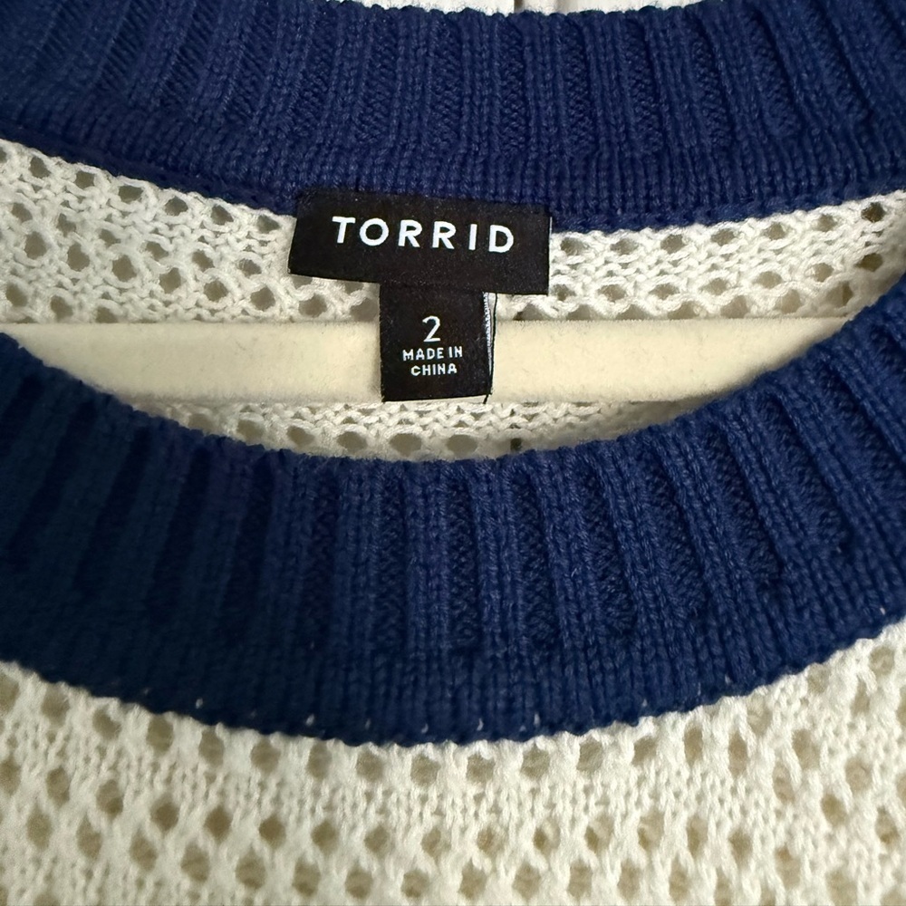 Torrid Navy and White Merci Sweater - Picture 3 of 5